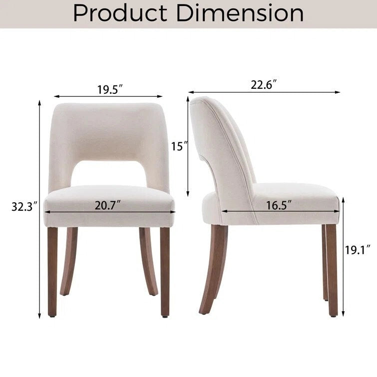 Set of 2 Fabric Upholstered Classical and Mordern Design Dining Side Chair