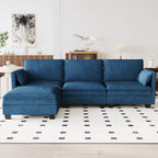 Christopher Knight Home - Noah Large 3-Seater L-Shaped Sofa with Movable Ottoman and Armrest Pockets, Fabric Upholstery