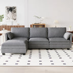 Christopher Knight Home - Noah Large 3-Seater L-Shaped Sofa with Movable Ottoman and Armrest Pockets, Fabric Upholstery