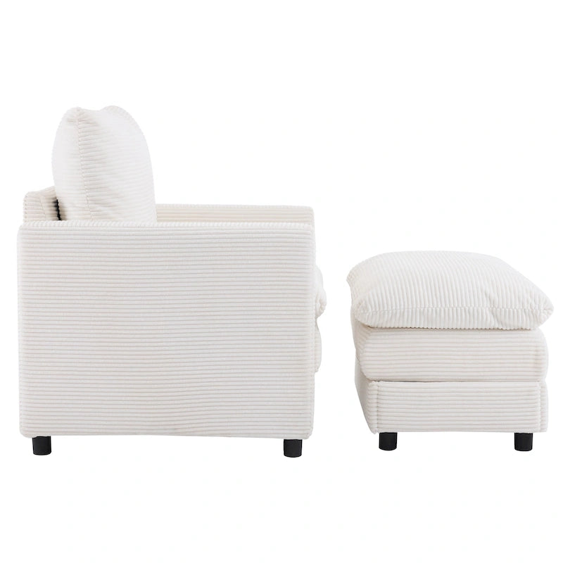 Christopher Knight Home - Clara Oversized Corduroy Armchair with Ottoman