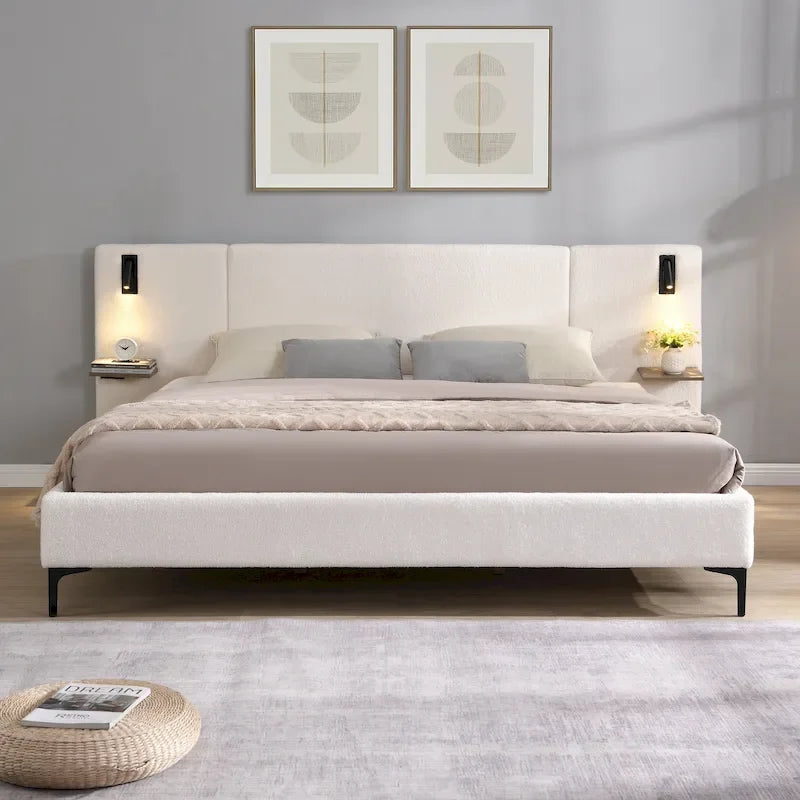 Christopher Knight Home - Elise King Boucle Upholstered Bed