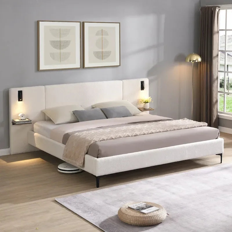 Christopher Knight Home - Elise King Boucle Upholstered Bed