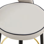 Modern Set of 2 Swivel Bar Stools with PU Cushioned Backrest Metal Legs, for Dining Room Living Room and Patio