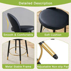 Modern Set of 2 Swivel Bar Stools with PU Cushioned Backrest Metal Legs, for Dining Room Living Room and Patio