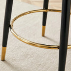 Modern Set of 2 Swivel Bar Stools with PU Cushioned Backrest Metal Legs, for Dining Room Living Room and Patio
