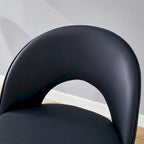 Modern Set of 2 Swivel Bar Stools with PU Cushioned Backrest Metal Legs, for Dining Room Living Room and Patio