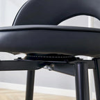Modern Set of 2 Swivel Bar Stools with PU Cushioned Backrest Metal Legs, for Dining Room Living Room and Patio