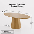 Dovelina 67 3 Color Options Oval Dining Table for 6 People - 67x33.5x31