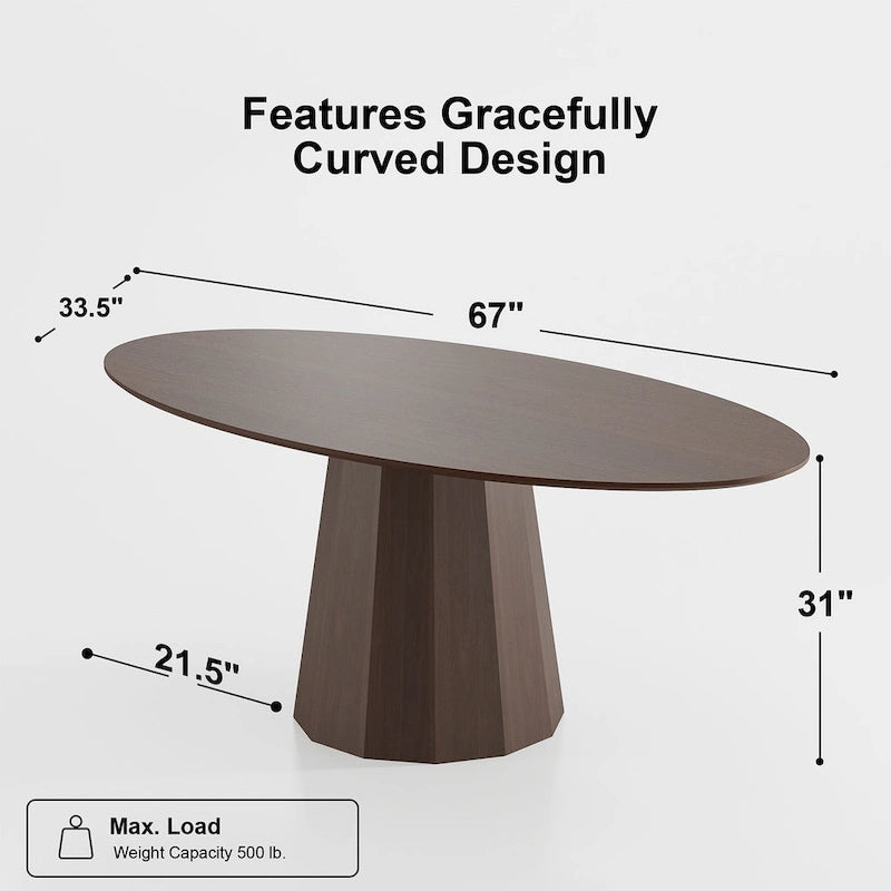 Dovelina 67 3 Color Options Oval Dining Table for 6 People - 67x33.5x31