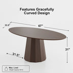 Dovelina 67 3 Color Options Oval Dining Table for 6 People - 67x33.5x31