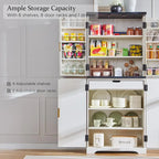 72 Tall Modern Fluted Pantry Cabinet, Storage Cabinet with 4 Doors