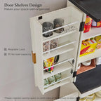 72 Tall Modern Fluted Pantry Cabinet, Storage Cabinet with 4 Doors