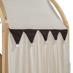 Solid Wood Playhouse Platform Bed Floor Montessori Bed Frame with Arched Roof and Trundle for Girls and Boys