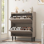 Shoe Cabinet with 3/2/4 Flip Drawers, Modern Shoe Storage for Entryway, Wooden Shoe Organizer Cabinet