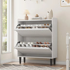 Shoe Cabinet with 3/2/4 Flip Drawers, Modern Shoe Storage for Entryway, Wooden Shoe Organizer Cabinet