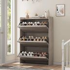 Shoe Cabinet with 3/2/4 Flip Drawers, Modern Shoe Storage for Entryway, Wooden Shoe Organizer Cabinet