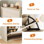 Shoe Cabinet with 3/2/4 Flip Drawers, Modern Shoe Storage for Entryway, Wooden Shoe Organizer Cabinet