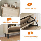 Shoe Cabinet with 3/2/4 Flip Drawers, Modern Shoe Storage for Entryway, Wooden Shoe Organizer Cabinet