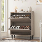 Shoe Cabinet with 3/2/4 Flip Drawers, Modern Shoe Storage for Entryway, Wooden Shoe Organizer Cabinet