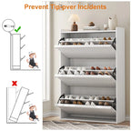 Shoe Cabinet with 3/2/4 Flip Drawers, Modern Shoe Storage for Entryway, Wooden Shoe Organizer Cabinet