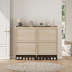 Shoe Cabinet with 3/2/4 Flip Drawers, Modern Shoe Storage for Entryway, Wooden Shoe Organizer Cabinet