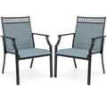 Costway Patio Chairs Set of 2 with All Weather Breathable Fabric High - See Details