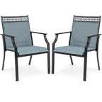 Costway Patio Chairs Set of 2 with All Weather Breathable Fabric High - See Details