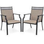 Costway Patio Chairs Set of 2 with All Weather Breathable Fabric High - See Details