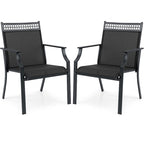Costway Patio Chairs Set of 2 with All Weather Breathable Fabric High - See Details