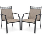 Costway Patio Chairs Set of 2 with All Weather Breathable Fabric High - See Details