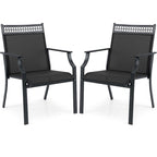 Costway Patio Chairs Set of 2 with All Weather Breathable Fabric High - See Details