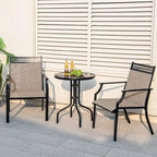Costway Patio Chairs Set of 2 with All Weather Breathable Fabric High - See Details