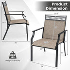 Costway Patio Chairs Set of 2 with All Weather Breathable Fabric High - See Details