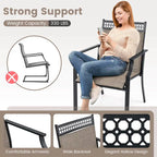 Costway Patio Chairs Set of 2 with All Weather Breathable Fabric High - See Details