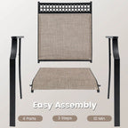Costway Patio Chairs Set of 2 with All Weather Breathable Fabric High - See Details