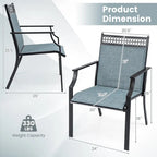 Costway Patio Chairs Set of 2 with All Weather Breathable Fabric High - See Details