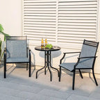 Costway Patio Chairs Set of 2 with All Weather Breathable Fabric High - See Details