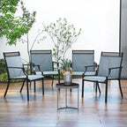 Costway Patio Chairs Set of 2 with All Weather Breathable Fabric High - See Details