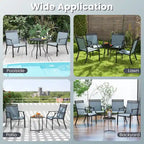 Costway Patio Chairs Set of 2 with All Weather Breathable Fabric High - See Details