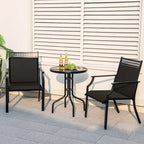 Costway Patio Chairs Set of 2 with All Weather Breathable Fabric High - See Details