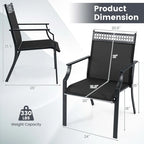 Costway Patio Chairs Set of 2 with All Weather Breathable Fabric High - See Details
