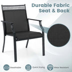Costway Patio Chairs Set of 2 with All Weather Breathable Fabric High - See Details