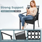 Costway Patio Chairs Set of 2 with All Weather Breathable Fabric High - See Details