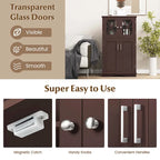 Costway Bathroom Storage Cabinet Linen Storage Cabinet with Doors and