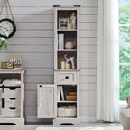 Farmhouse Slim Bathroom Storage Cabinet, 68 Tall Storage Cabinet
