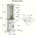 Farmhouse Slim Bathroom Storage Cabinet, 68 Tall Storage Cabinet