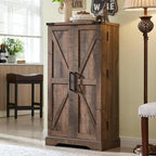 47 Farmhouse Kitchen Pantry, Storage Cabinet with Barn Doors - N/A