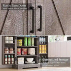 47 Farmhouse Kitchen Pantry, Storage Cabinet with Barn Doors - N/A