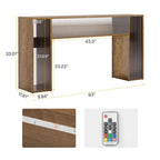63 Inches Farmhouse Console Sofa Table with LED Lights for Entryway - 62.99 W x 11.81 D x 33.07 H