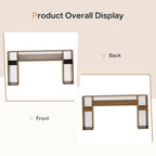 63 Inches Farmhouse Console Sofa Table with LED Lights for Entryway - 62.99 W x 11.81 D x 33.07 H